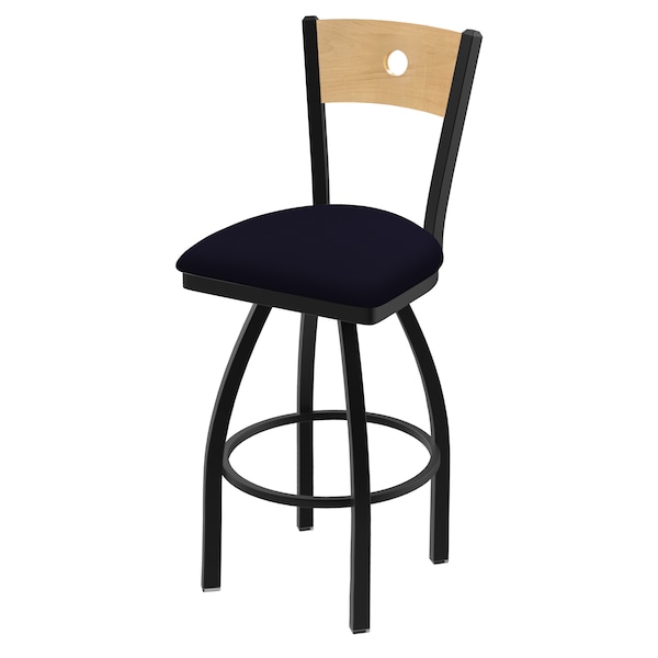 25" Swivel Counter Stool, Black Wrinkle, Nat Back, Canter Twilight Seat